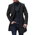 Men's Warm Overcoat, Elegant Single Breasted Trench Coat For Fall Winter