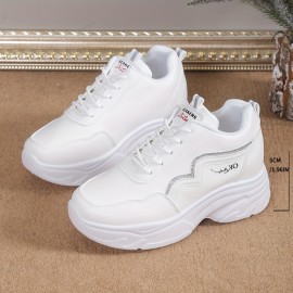 Women's Glitter Chunky Sneakers, Height Increasing Low Top Sports Shoes, Trendy All-Match Walking Trainers