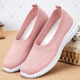 Chic Breathable Mesh Slip-On Sneakers for Women - Comfortable, Lightweight Casual Shoes for Walking & Everyday Style