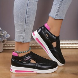 Women's Breathable Mesh Sneakers, Casual Low Top Platform Shoes, Women's Comfortable Outdoor Shoes