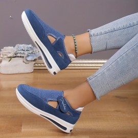 Women's Breathable Mesh Sneakers, Casual Low Top Platform Shoes, Women's Comfortable Outdoor Shoes