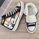 Men's Trendy High Top Cat Pattern Skate Shoes With Warm Plush Lining, Comfy Non Slip Casual Lace Up Sneakers, Winter