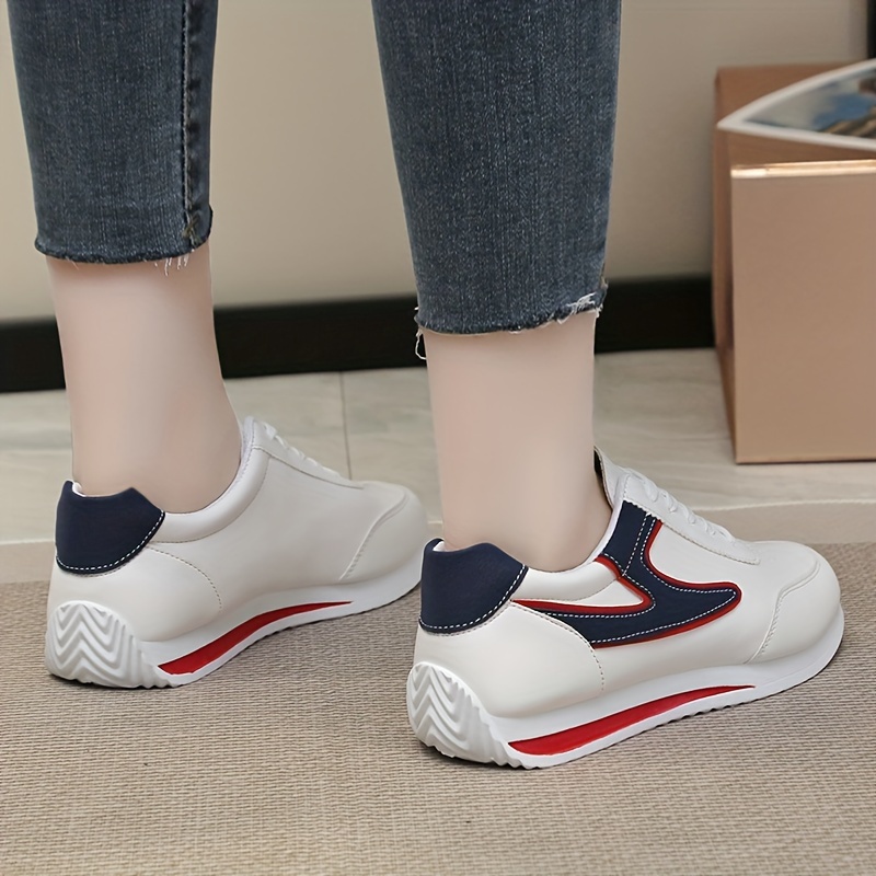 colorblock casual sneakers women s lace platform soft sole details 5