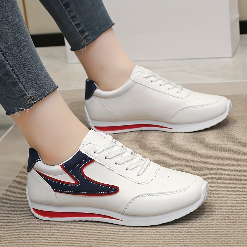 colorblock casual sneakers women s lace platform soft sole details 8