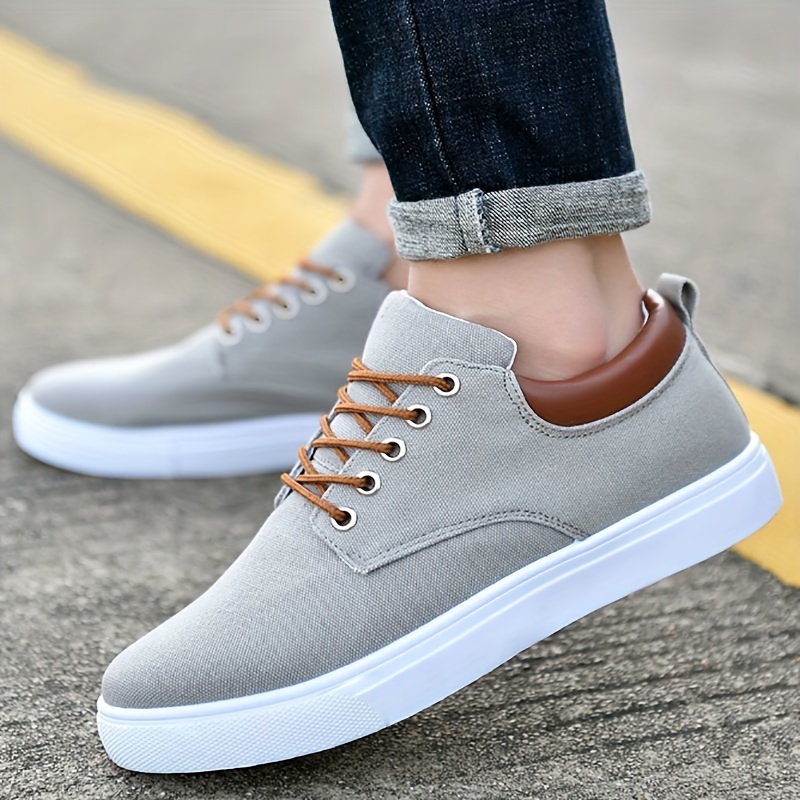 Mens Trendy Solid Skateboard Shoes Lace Up Non Slip Outdoor Walking Jogging Traveling Business Trip Men s Shoes Temu details 6