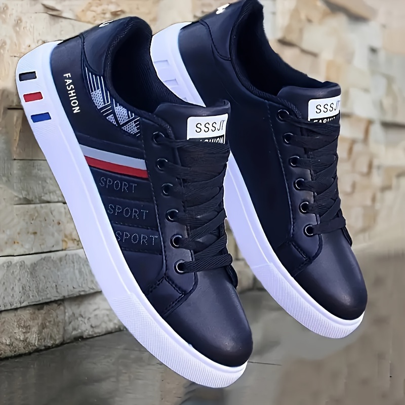 Mens Solid Classic Skateboard Shoes Lace Up Low Top For Outdoor   Jogging Campus All Seasons Men s Shoes Temu details 8